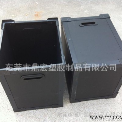 中空板黑色骨架箱 塑料瓦楞板紙箱 周轉(zhuǎn)折疊箱 防靜電雙層垃圾