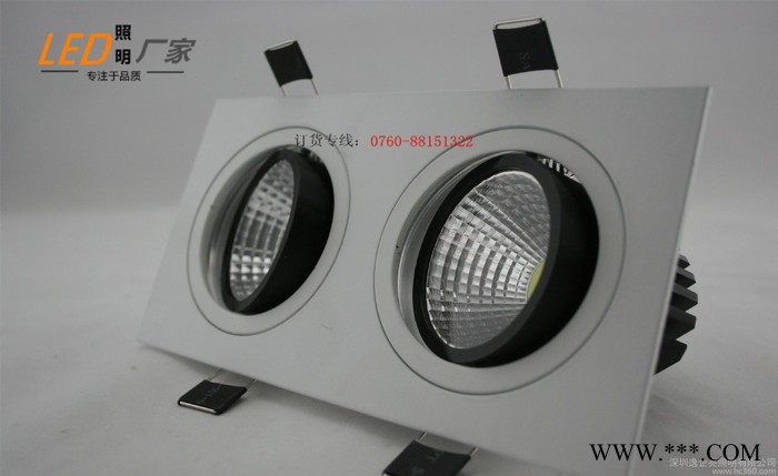 批發 5W 10W 15W 噴白色電泳白  COB方形天花射燈 一二三頭