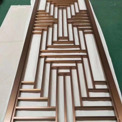 316玫瑰金不銹鋼格柵電鍍廠家  環(huán)保彩色不銹鋼屏風圖片